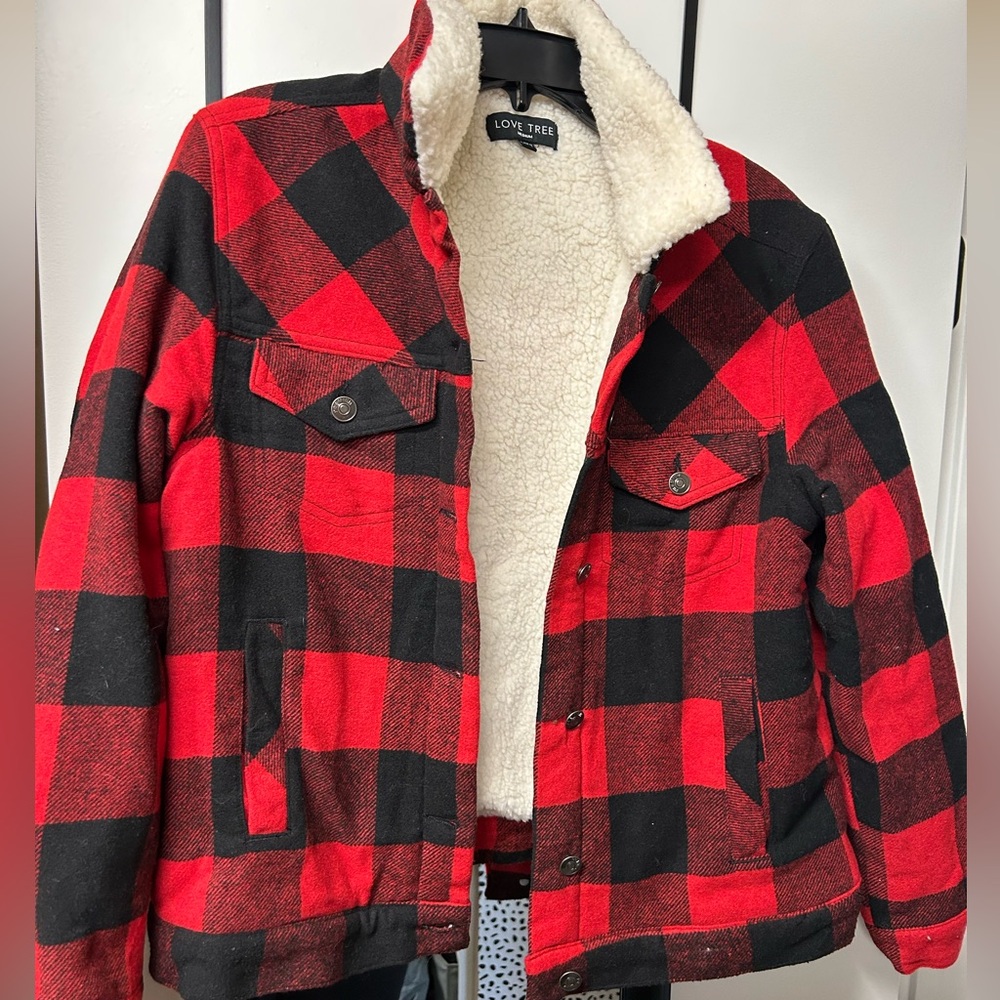Buffalo Plaid Sherpa Jacket